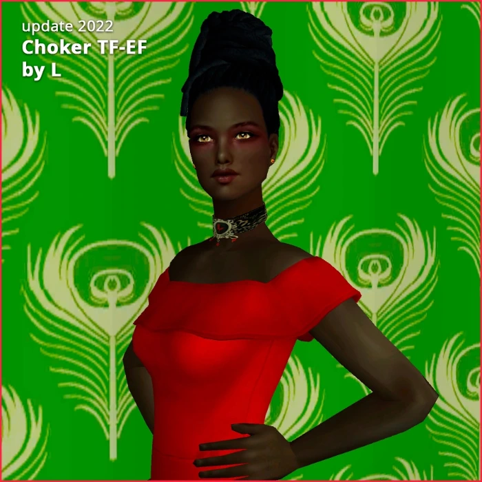 Choker 01 accessory tf-ef choker 01 in red by lidiqnata for sims 2