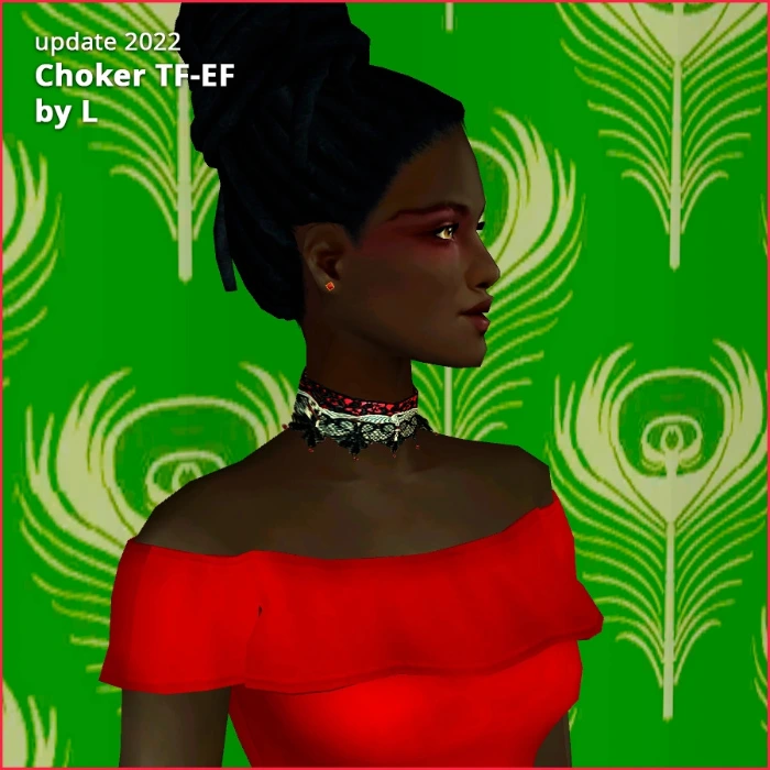 Choker 02 accessory tf-ef choker 02 in red by lidiqnata for sims 2