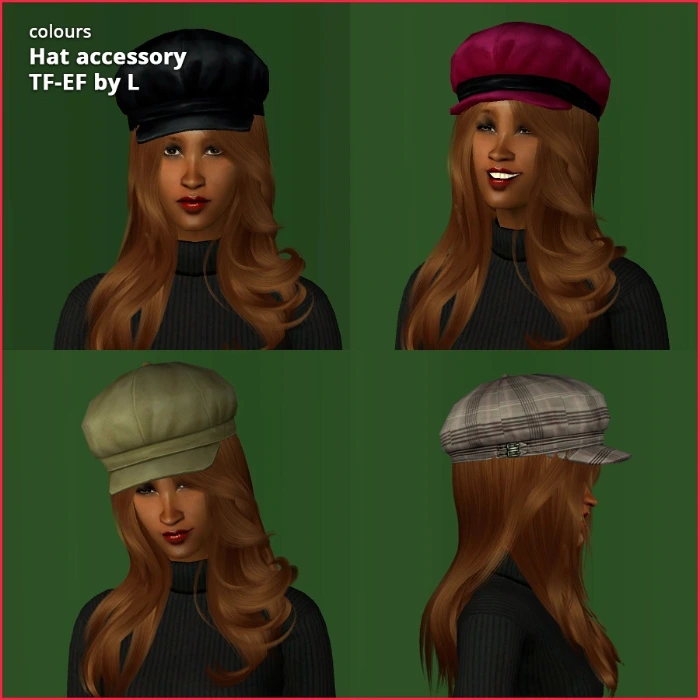 Hat accessory tf-ef colours hat accessory by lidiqnata for sims 2 colours