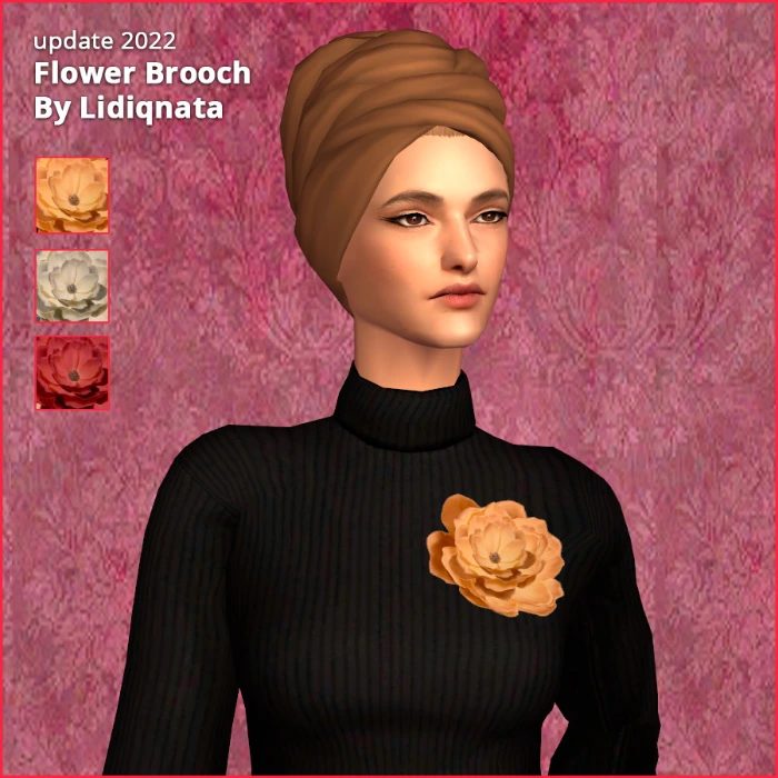 Flower brooch by lidiqnata for sims 2