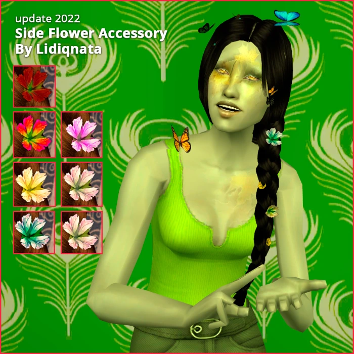 side flowers nouk hair by lidiqnata for sims 2