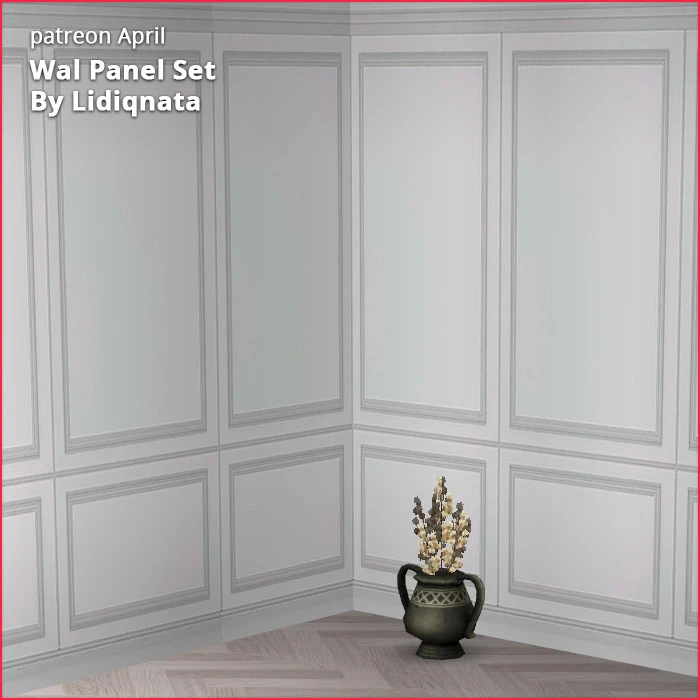 white wood panel floral walls by lidiqnata for sims 2