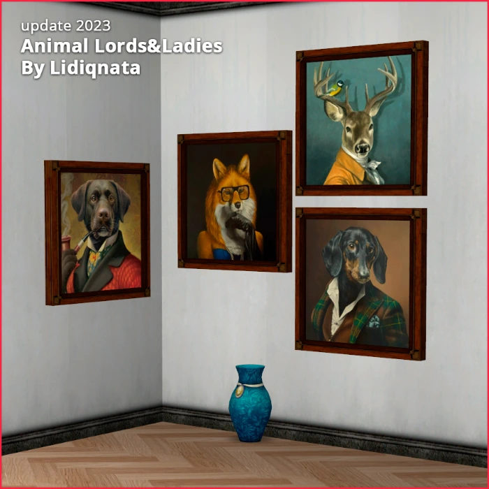 animal paintings by Lidiqnata for the sims 2