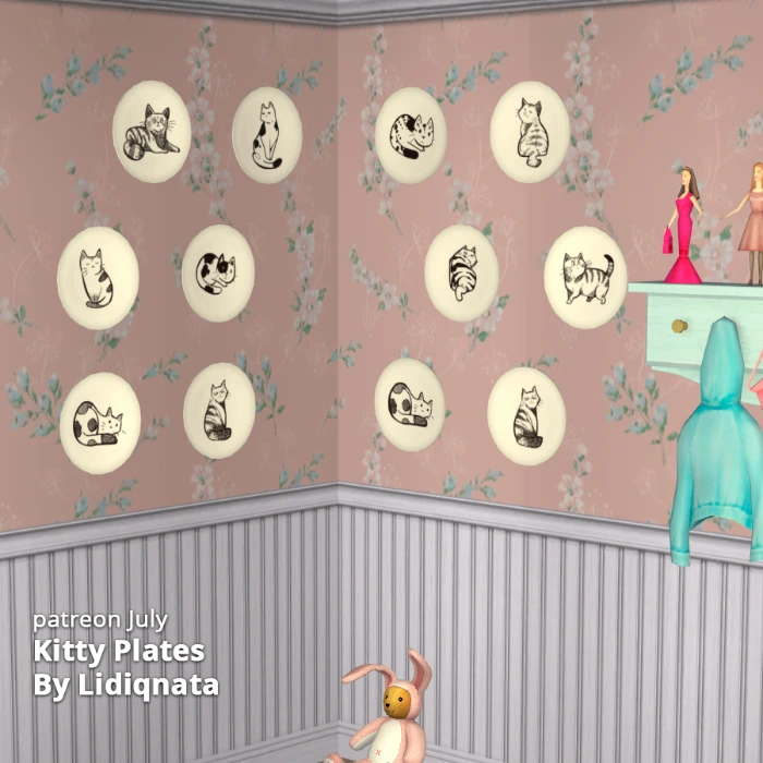 kitty plates by Lidiqnata for the sims 2