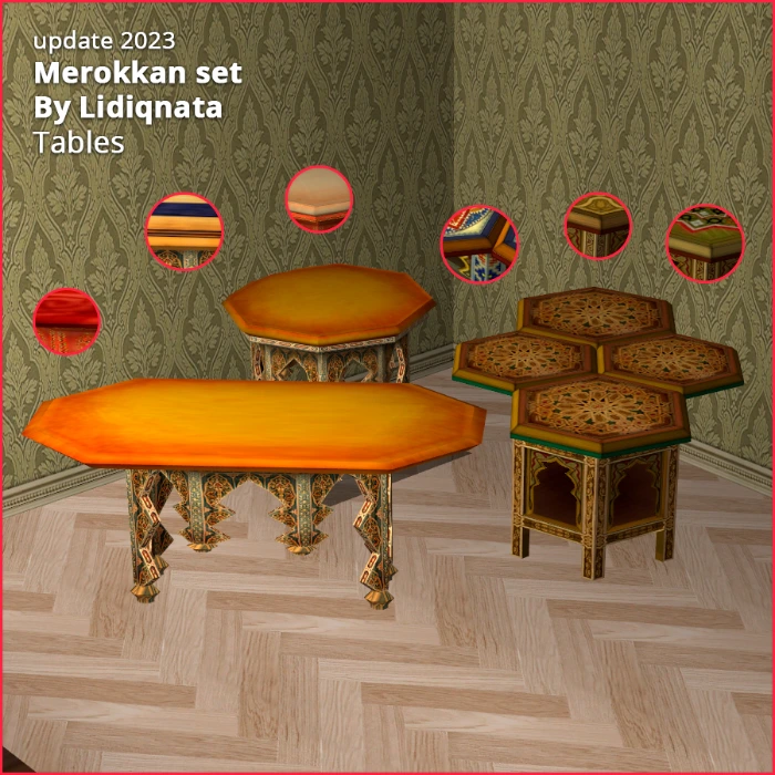 merokkan tables y Lidiqnata for the sims 2