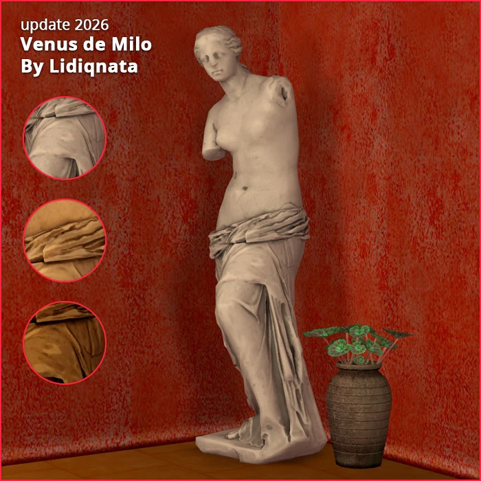 stone venus de milo statue by lidiqnata for sims 2