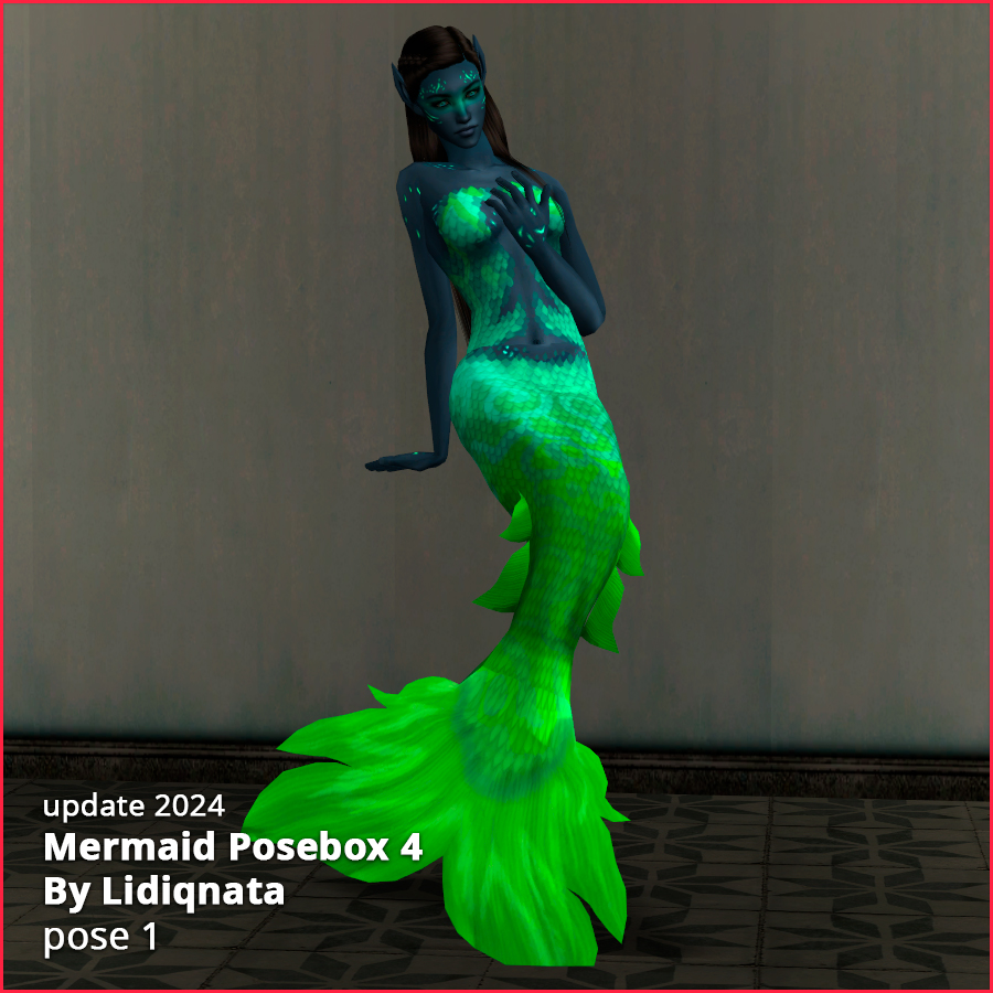 mermaid posebox 04 by lidiqnata for sims 2