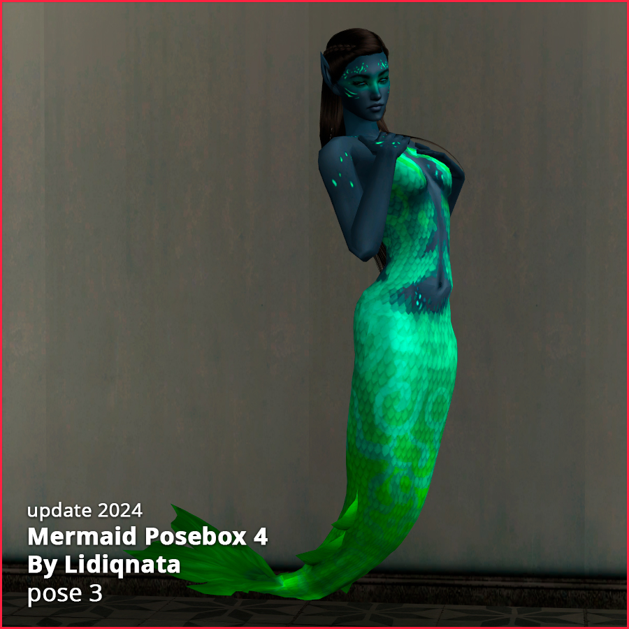 mermaid posebox 04 by lidiqnata for sims 2