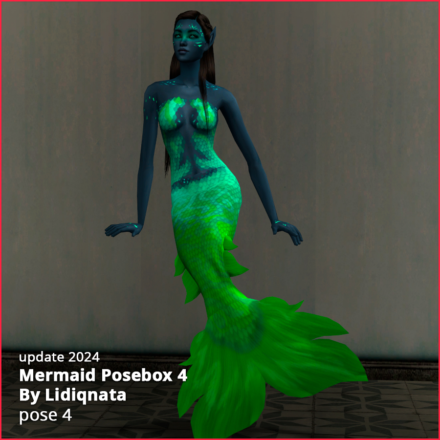 mermaid posebox 04 by lidiqnata for sims 2