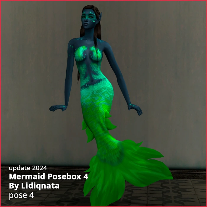 mermaid posebox 04 by lidiqnata for sims 2