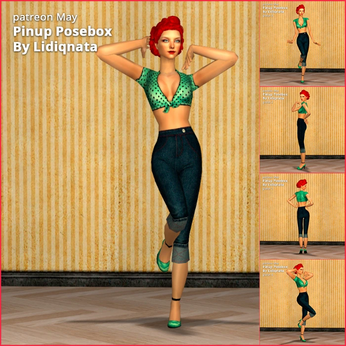 pinup pin-up patreon posebox by lidiqnata for sims 2