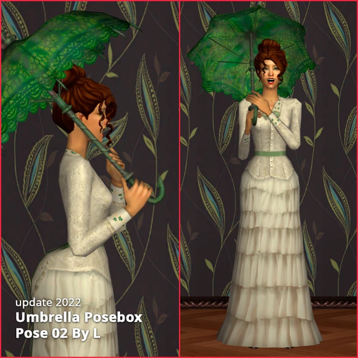 umbrella pose 2 by lidiqnata for sims 2