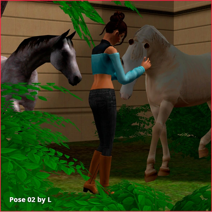 horse pose 02 by lidiqnata for sims 2