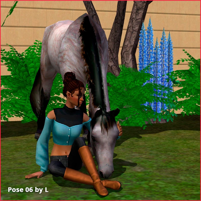 horse pose 06 by lidiqnata for sims 2