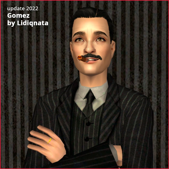 gomez addams close up by lidiqnata for sims 2
