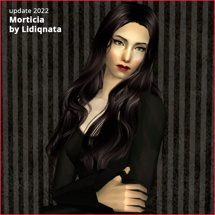 morticia addams close up by lidiqnata for sims 2