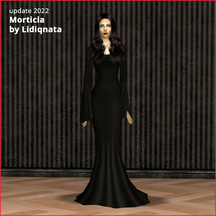 morticia addams whole by lidiqnata for sims 2