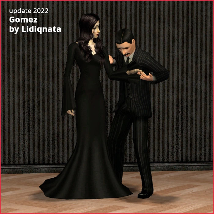 morticia and gomez addams by lidiqnata for sims 2