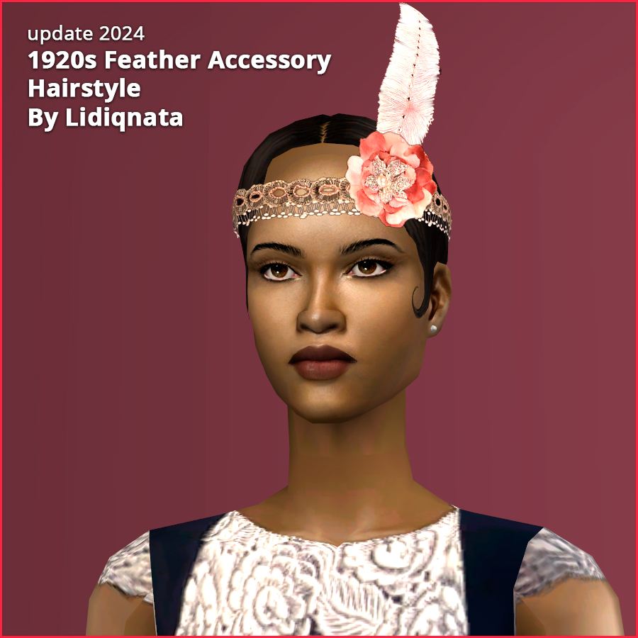 20s feather hair mesh by lidiqnata for sims 2