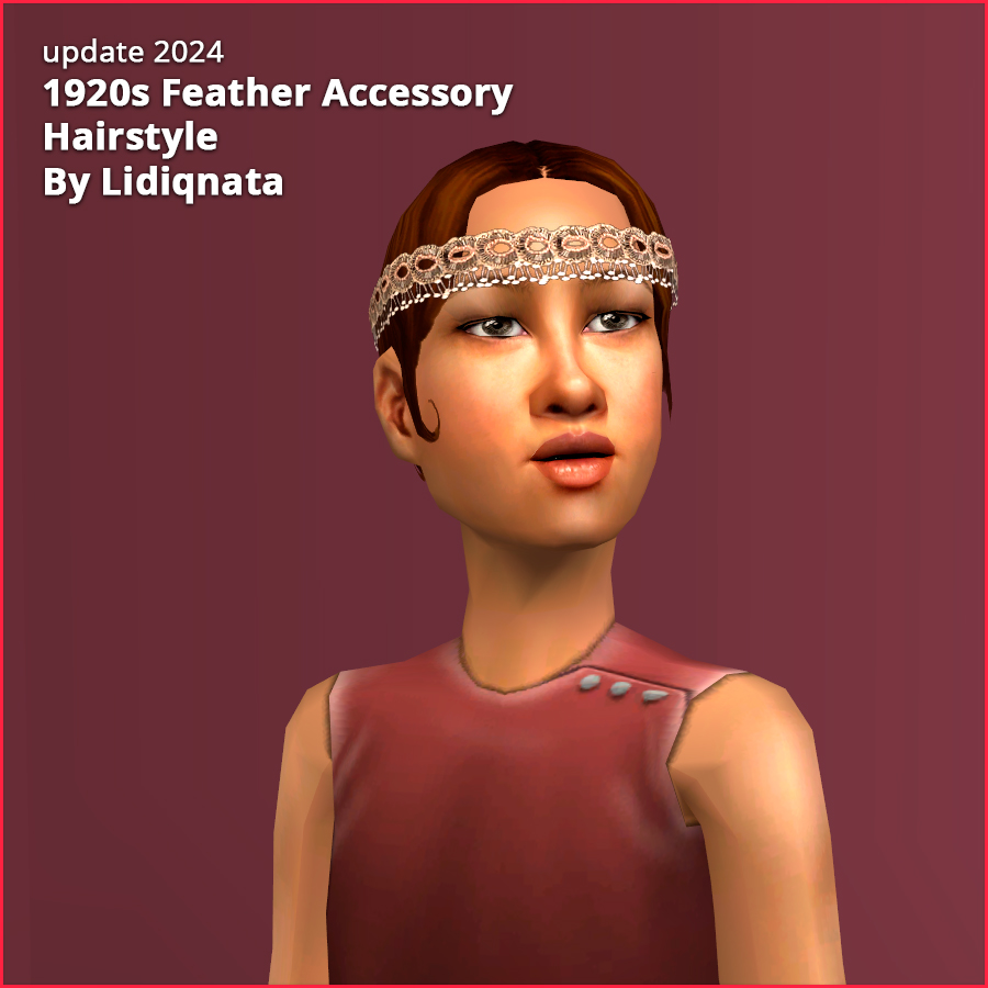 20s feather hair mesh by lidiqnata for sims 2