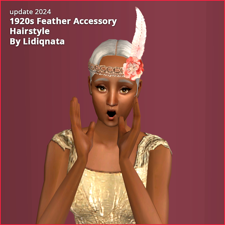 20s feather hair mesh by lidiqnata for sims 2