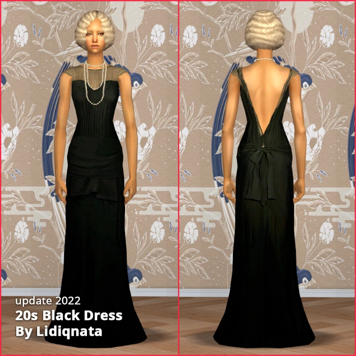 20s long black flapper dresses by lidiqnata for sims 2