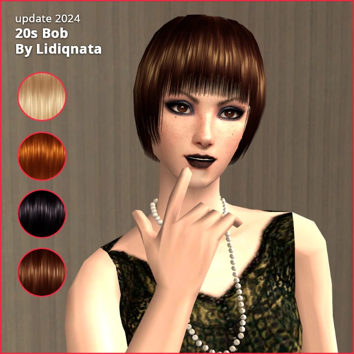20s bob hair mesh by lidiqnata for sims 2