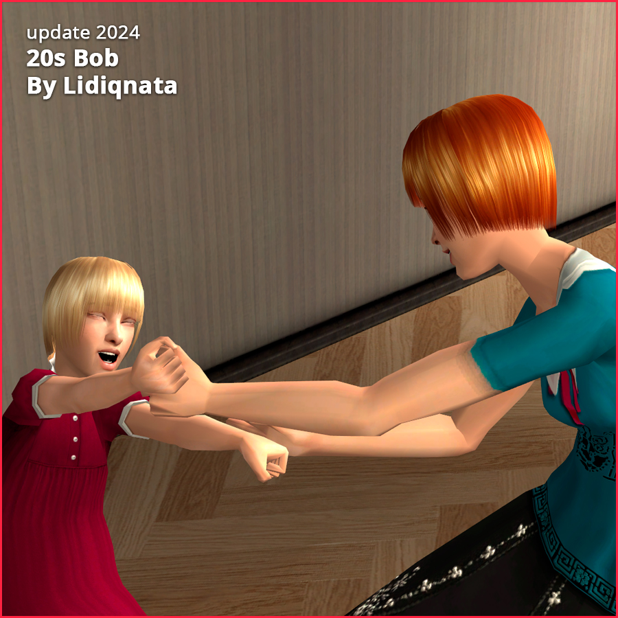 20s bob hair mesh by lidiqnata for sims 2