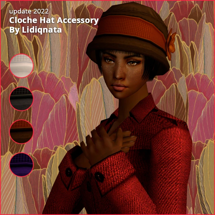 jazz cloche hat accessory by lidiqnata for sims 2