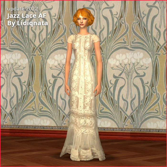 1920s af long lace dresses by lidiqnata for sims 2