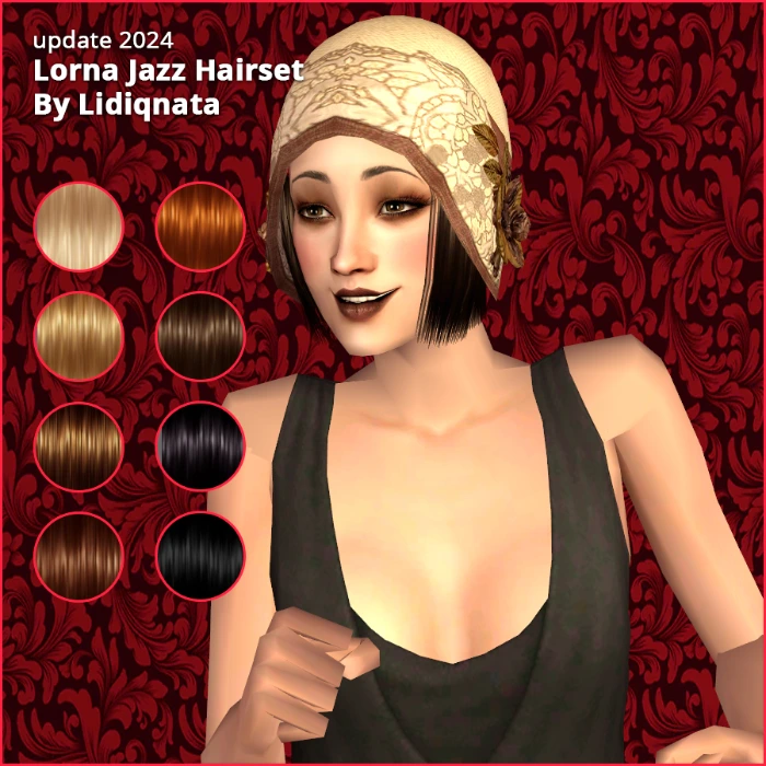 20s lorna hair mesh by lidiqnata for sims 2