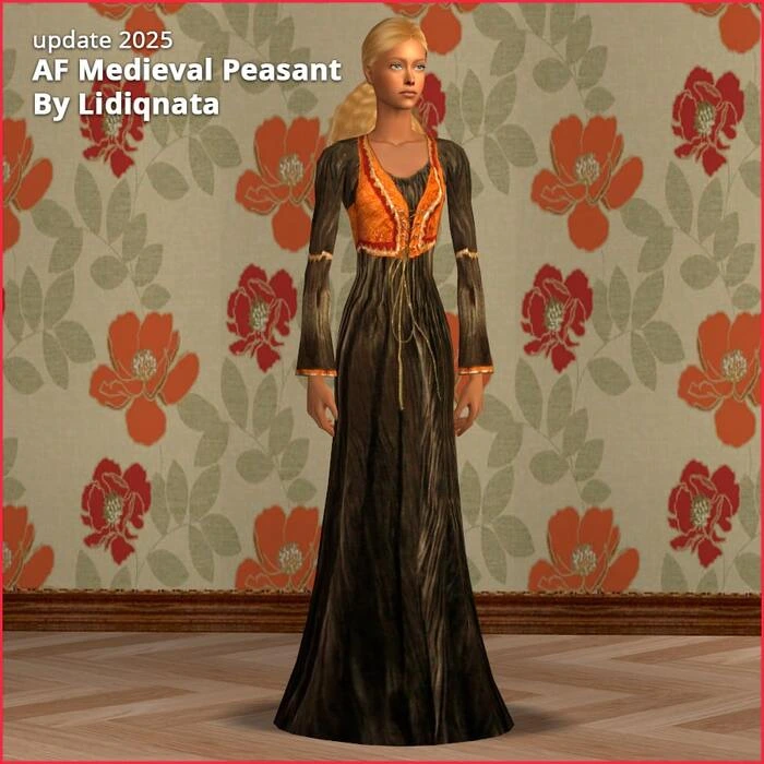 af medieval royal blue 2 dress medieval by lidiqnata for sims 2