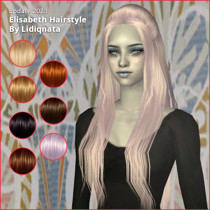 medieval elisabeth hair fixed by lidiqnata for sims 2