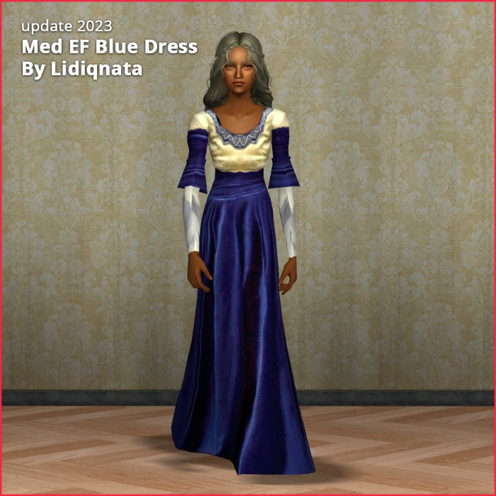 medieval elder female gown by lidiqnata for sims 2