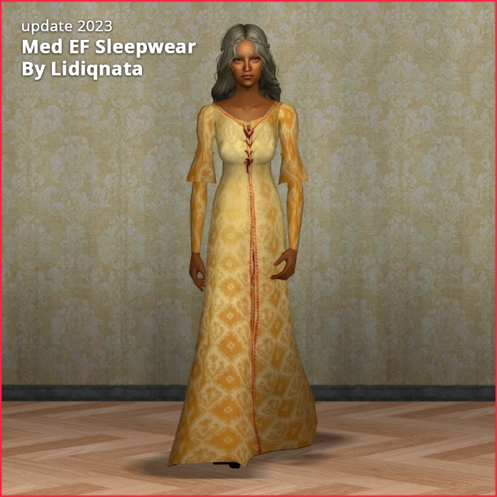 medieval elder female gown by lidiqnata for sims 2