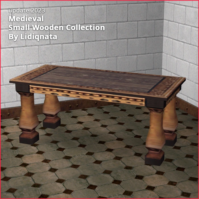 wooden medieval dining collection by lidiqnata for sims 2