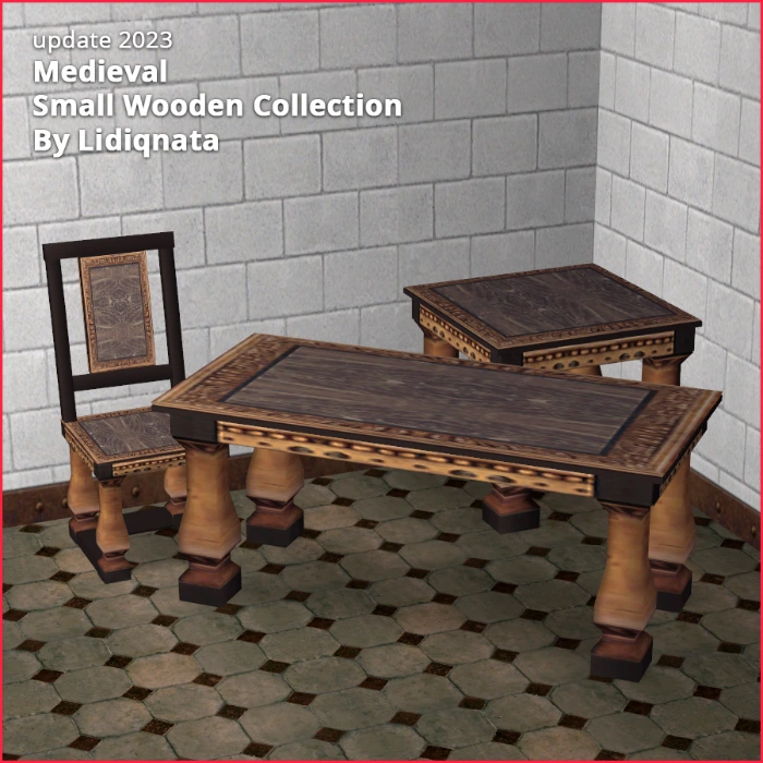 wooden dining collection by lidiqnata for sims 2