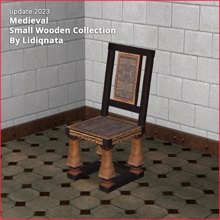 wooden medieval dining collection by lidiqnata for sims 2