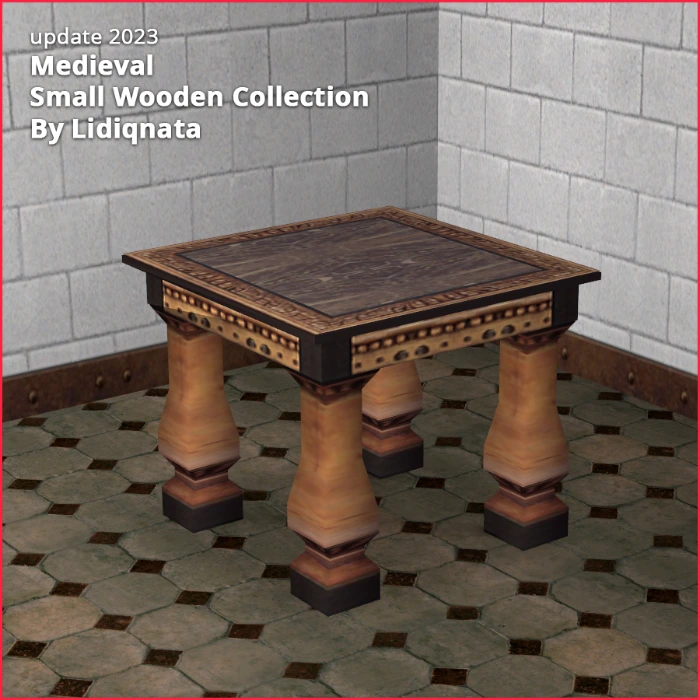 wooden medieval dining collection by lidiqnata for sims 2