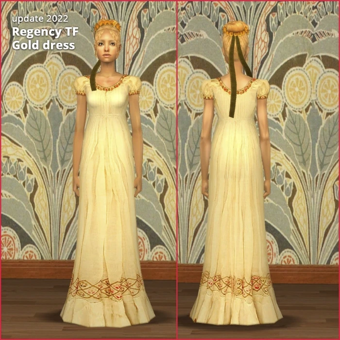 regency tf gold dress by lidiqnata for sims 2