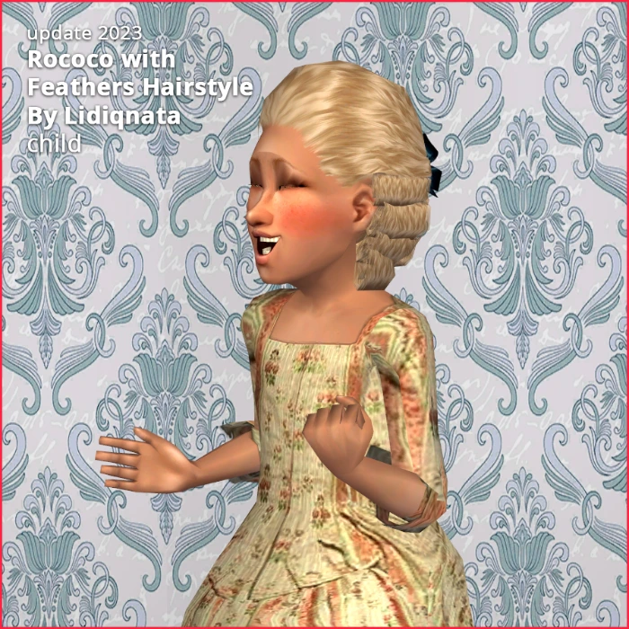 hair rococo feathers cf by lidiqnata for sims 2