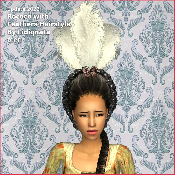 hair rococo feathers tf by lidiqnata for sims 2
