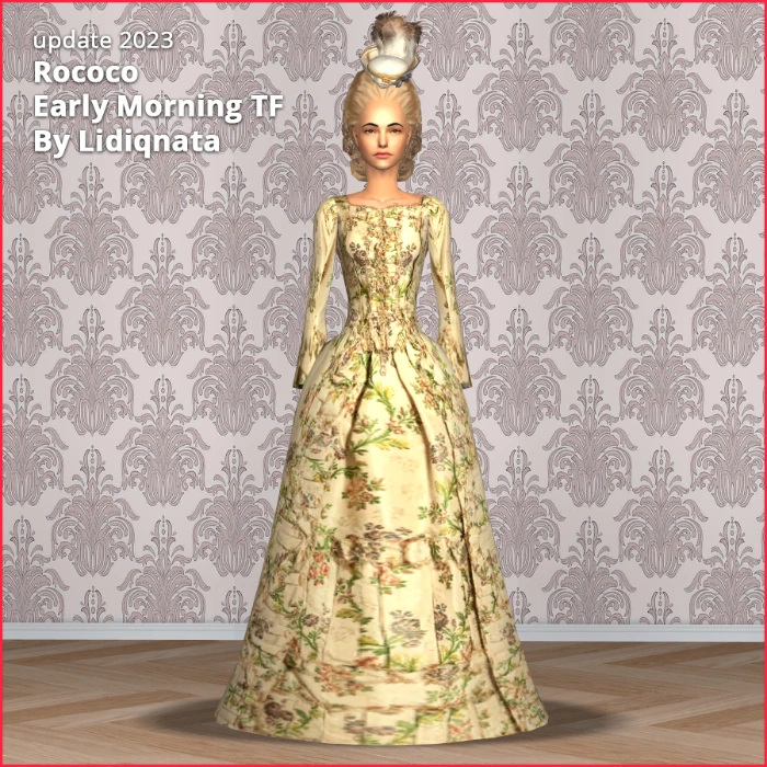 tf rococo early morning dress by lidiqnata for sims 2