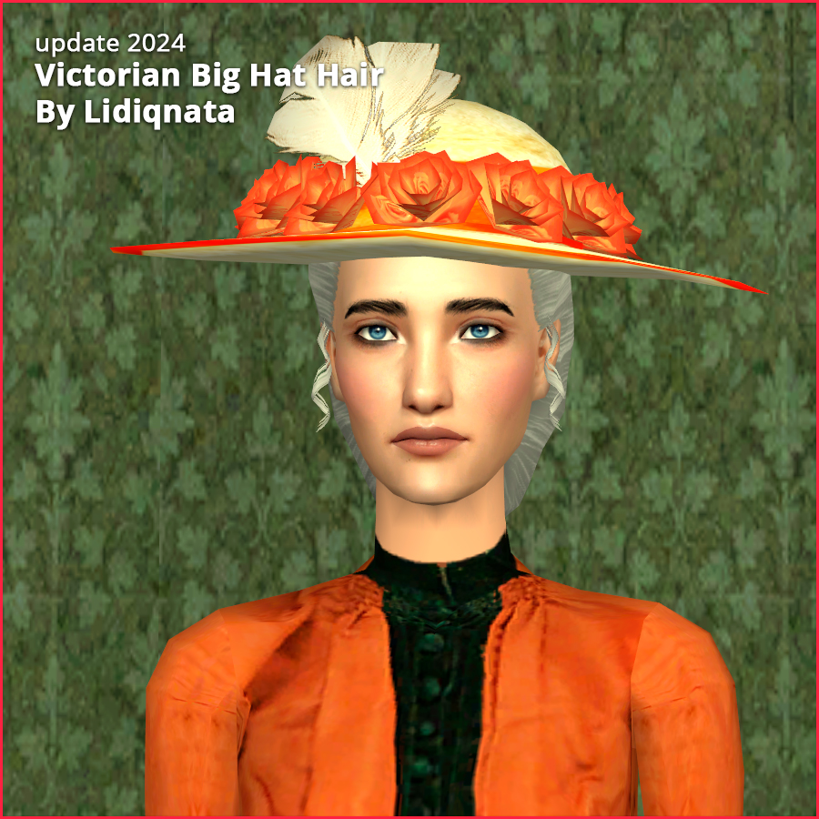 victorian big hat by lidiqnata for sims 2