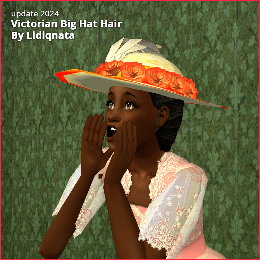 victorian big hat by lidiqnata for sims 2