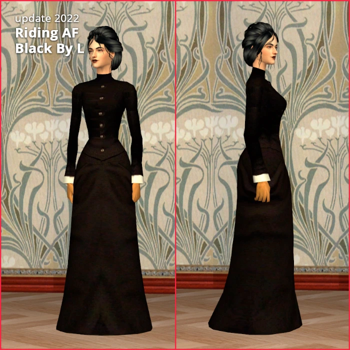 riding black victorian dress af by lidiqnata sims 2