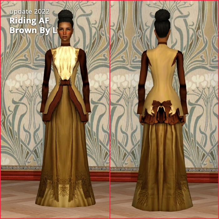 riding brown victorian dress af by lidiqnata sims 2