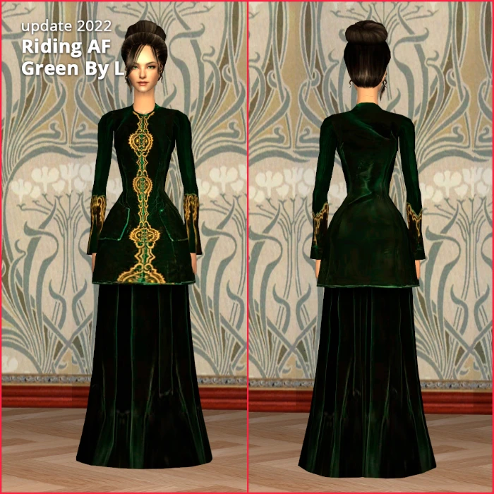 riding green victorian dress af by lidiqnata sims 2