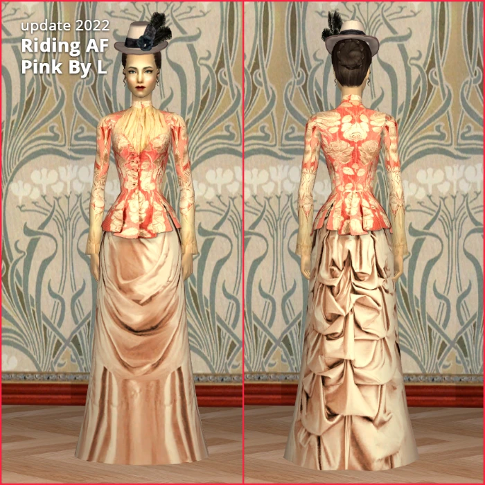 riding pink victorian dress af by lidiqnata sims 2