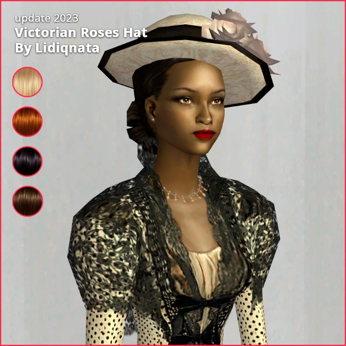 victorian rose hat by lidiqnata for sims 2